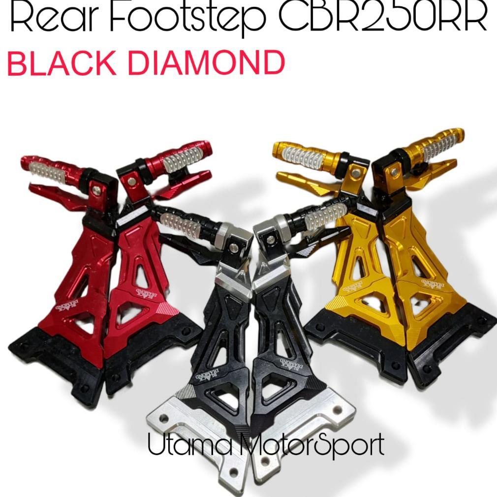 Footstep Set Belakang CBR250RR / CBR 250 / CB 250 Black Diamond Best Quality