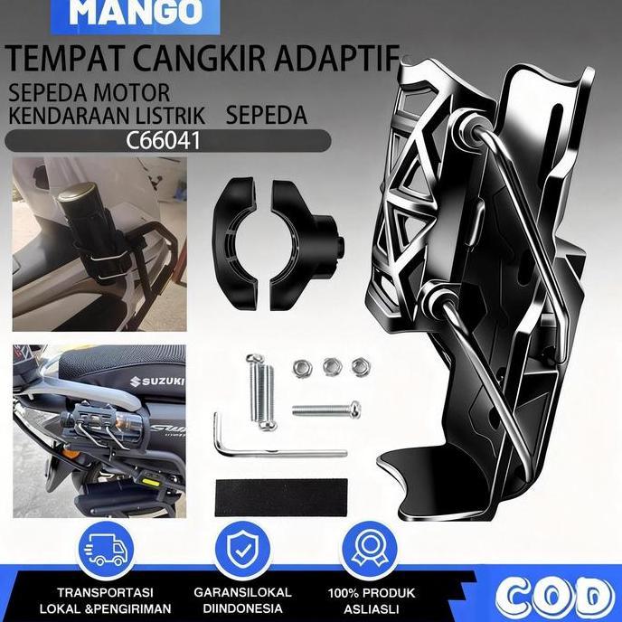 Genastala - Tempat Minum Botol Motor Mounting Spion Universa/Bottle Holder Motor Tempat Botol Motor 