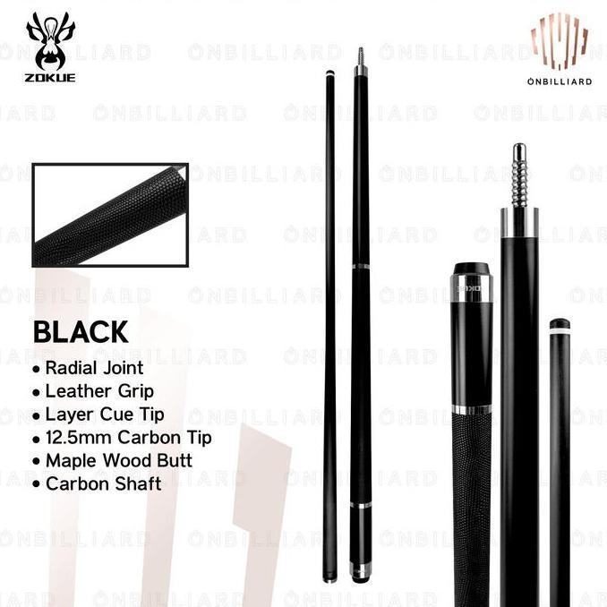 ZOKUE ELITE by KONLLEN Play Cue Stick Carbon Low Deflection Stik Billiard