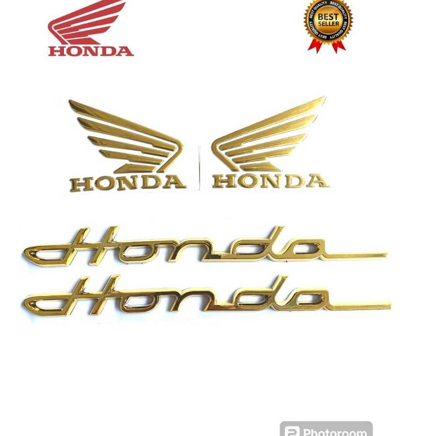 EMBLEM TIMBUL HONDA LATIN GOLD SET EMBLEM SAYAP HONDA / LOGO HONDA LATIN SET WINGS HONDA