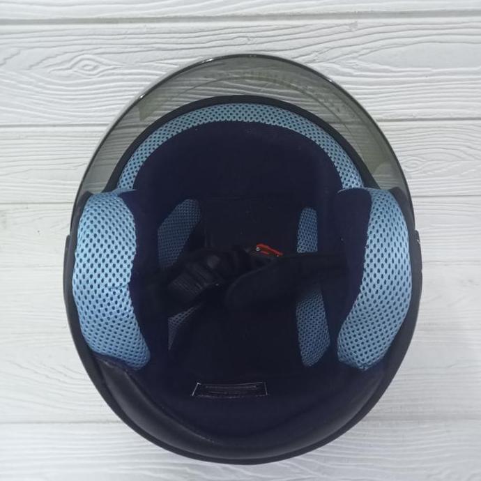 Byxc- Helm Evolution Polos Hitam Black Glossy Half Face Model Gm Evo