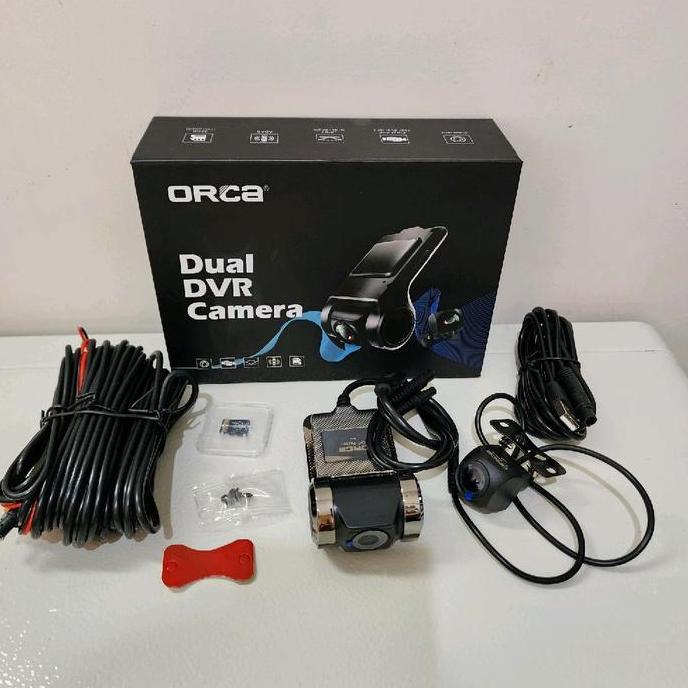 kamera dvr mobil depan belakang orca dw-668 dual camera dvr free sd 32 gb