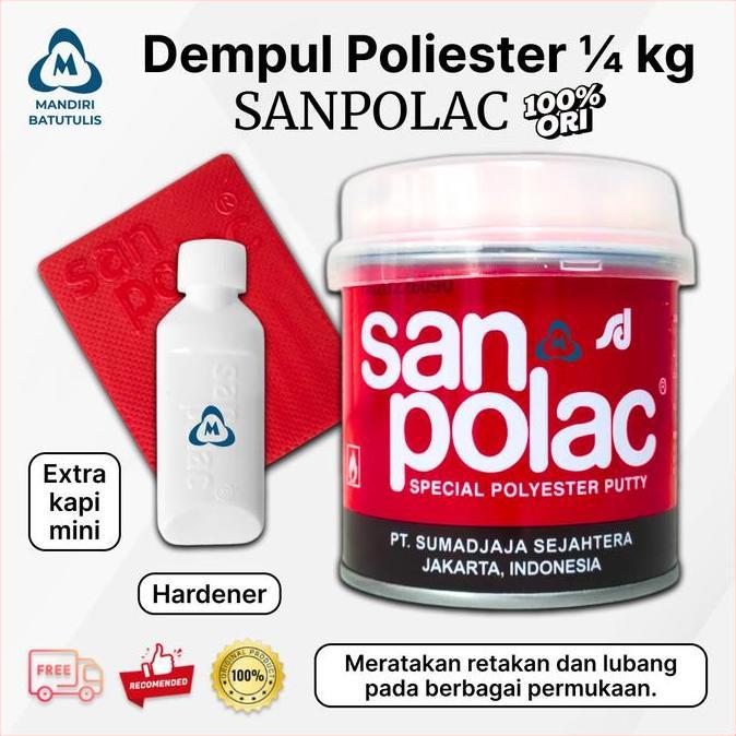 Lansungkirim- Dempul Sanpolac 250Gr / Sanpolak Kecil / Dempul Mobil Motor Kayu Besi