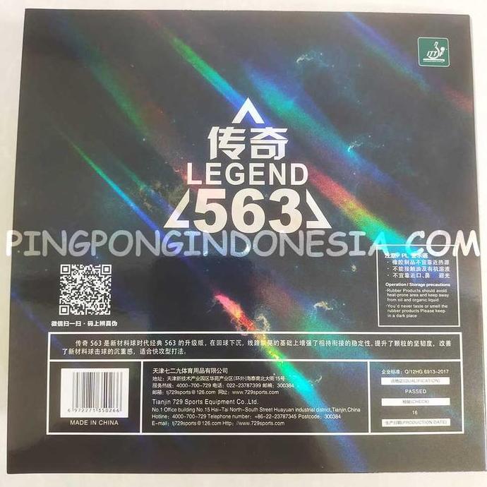 729 Legend 563 - Karet Bet Pingpong Medium Pips-Out Bintik Sedang Ritc