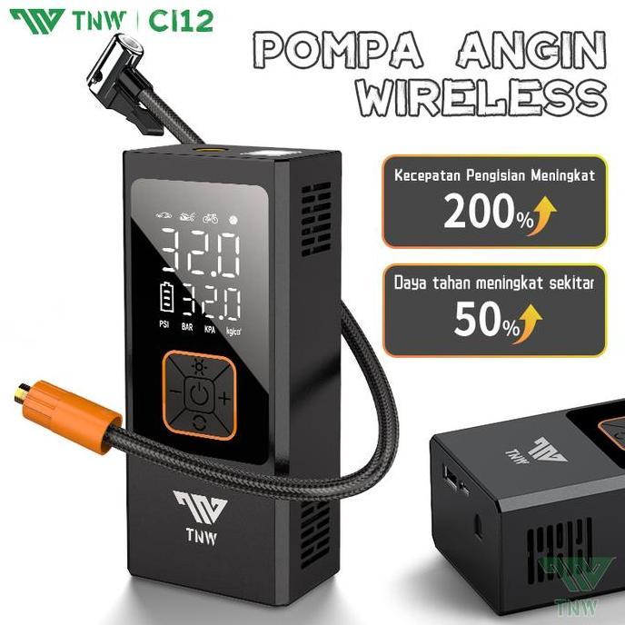 goblike_store - tnw ci12 pompa ban motor dan mobil electric air pump car air pump tire inflator port