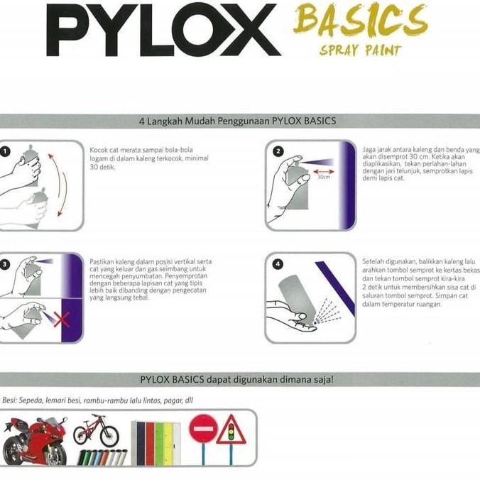 Lansungkirim- Pylox Basics Nippon Paint Cat Semprot Mobil Besi Pylox Basic Motor
