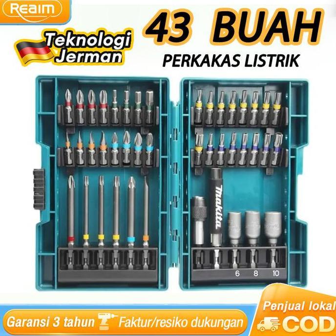 JUPRISYAHPU - ALAT LISTRIK SET 43 BUAH BOR LISTRIK SET OBENG RUMAH TANGGA SOKET HEXAGONAL MULTIFUNGS
