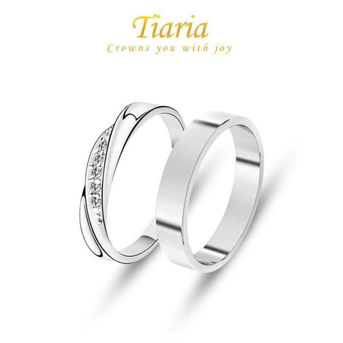 Cincin Tunangan/Nikah/Couple Pria Wanita lapis emas putih/platinum 04