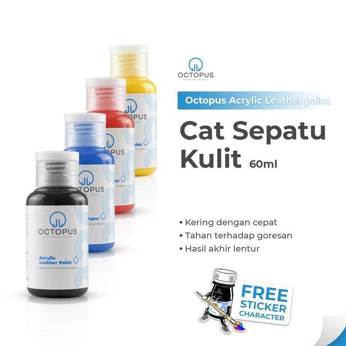 Octopus Acrylic Leather Paint / cat sepatu canvas, suede, & kulit