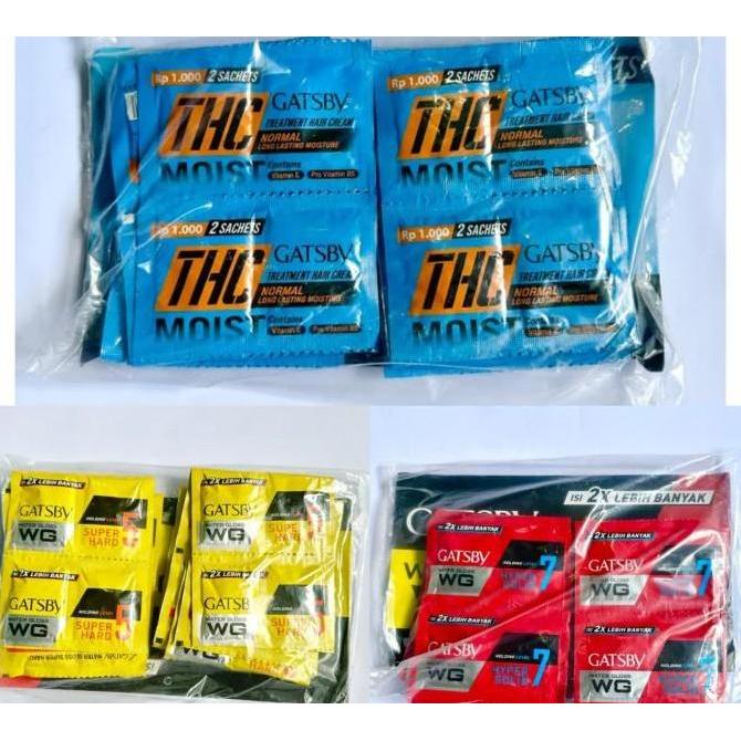 Berkilau- (Isi 24 Pcs) Gatsby Minyak Rambut Wg-Thc Renteng /Gatsby Minyak Rambut Merah/Kuning/Biru S