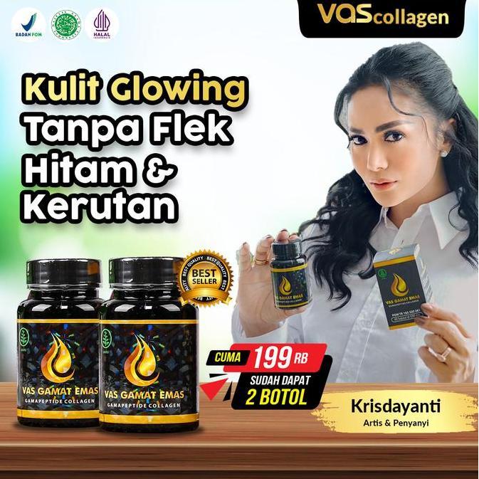 VAS COLLAGEN 100% ORIGINAL VAS GAMAT EMAS PENGHILANG FLEK HITAM BPOM KODE 724