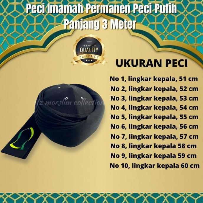 DV376 - PECI IMAMAH INSTAN PERMANEN PANJANG 5 METER PECI IMAMAH PERMANEN DEWASA SORBAN IMAMAH 5METER
