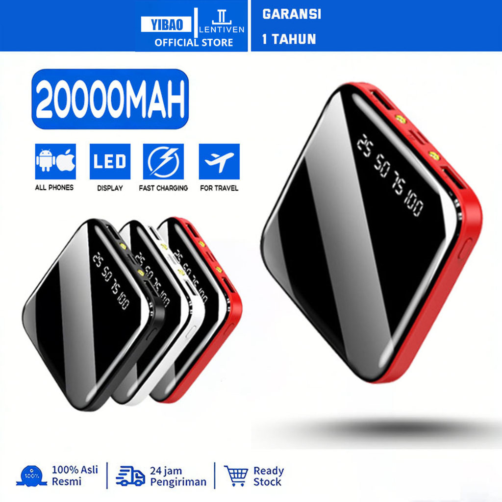 YIBAO LENTIVEN PowerBank 20000mah mini fast charging Digital Display