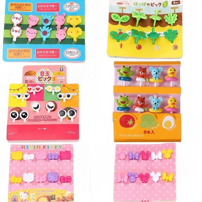 Yxwrg- Tusuk Bento Lucu, Tusuk Buah, Tusuk Bento Karakter, Tusuk Bento 1 Kotak Lucu, Kue Tusuk Bento