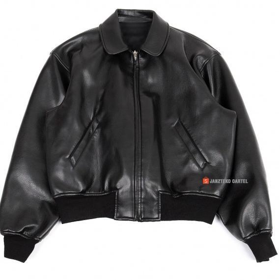 Murah Jnk X Lodi - Jaket Bomber Crop Top Oversize Wanita Pria Casual Simpel Unisex Bahan Semi Kulit 