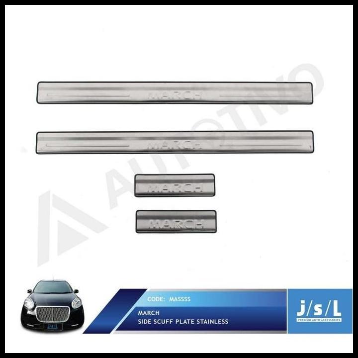 TERMURAH SILLPLATE SAMPING NISSAN MARCH STAINLESS PIJAKAN KAKI SAMPING