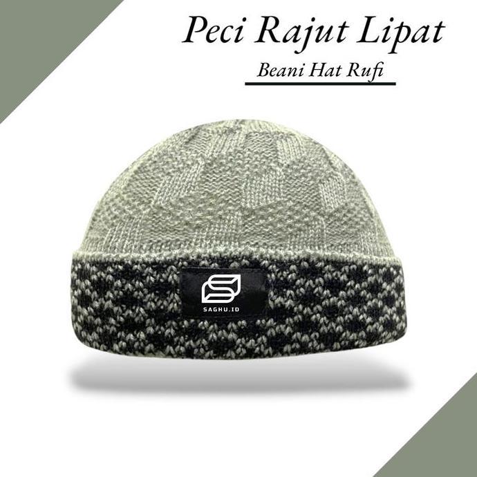 DV386 - Saghu.id Peci Rajut Lipar Rufi kupluk Beani Hat kopiah dewasa songkok haji Muslim Bulat Pria