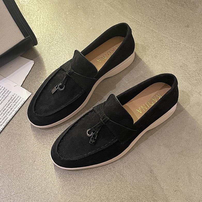 Premium Sepatu Pantofel Hitam Loafers Flat Cod Wanita Korean Style Kekinian Premium Import Cina Hita