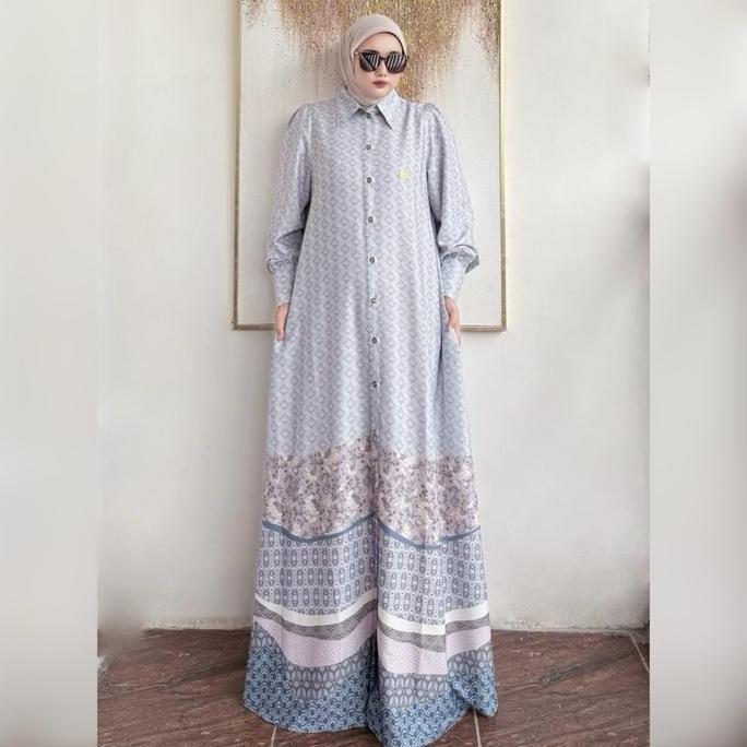 Hokywoi- Dress Only Serena Dress Bahan Katun Sutra Lionel Richi By Fajar Collection Gamis Muslim  Wa