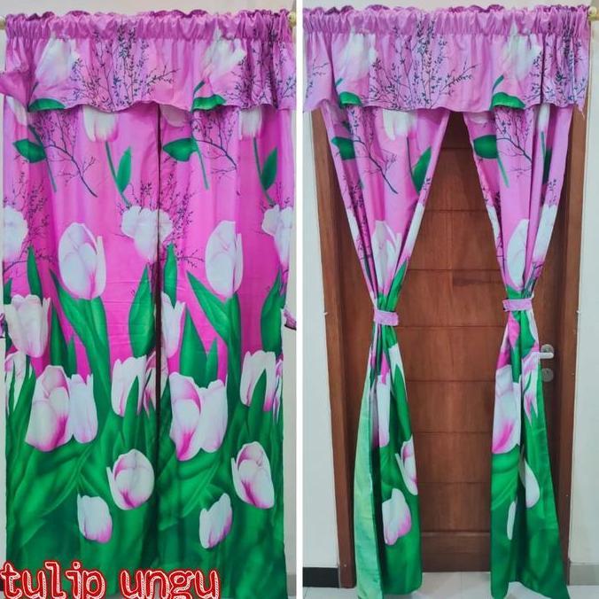 Fmly99- Gorden Serut Shaby / Gorden Serut Motif Bunga Belah Tengah Free Tali