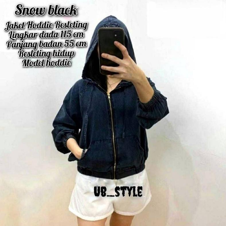 Super Deal Jaket Jeans Hoodie Resleting Jaket Wanita Jaket Hoodie Jeans Jaket Resleting