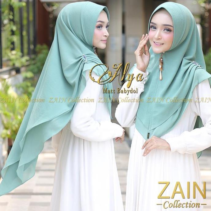 DY89 - Alya / Hijab 2 layer ceruty / Kimar ceruty 2 layer Pet anti tembem Ori ZAIN COLLECTION