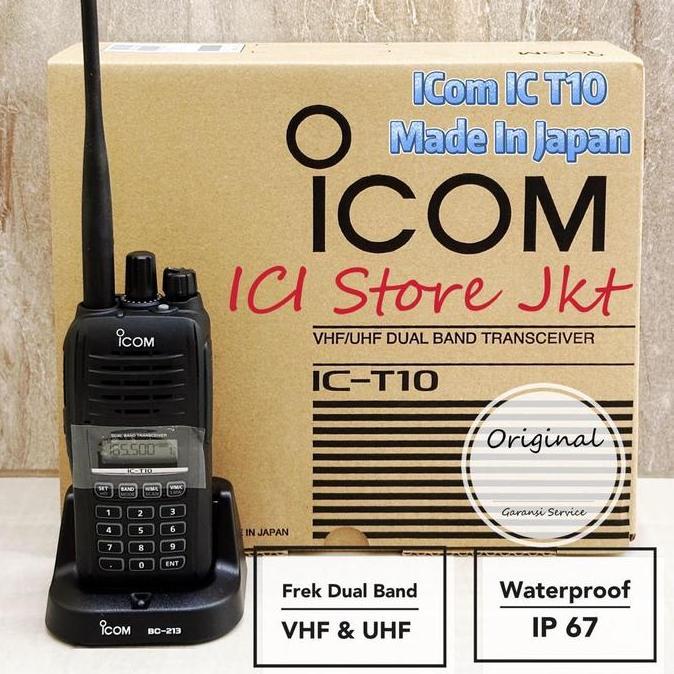 Terlaris Ht Icom Ic T10 / Ht Icom T 10 / Ht Icom Dual Band Walkie Talkie
