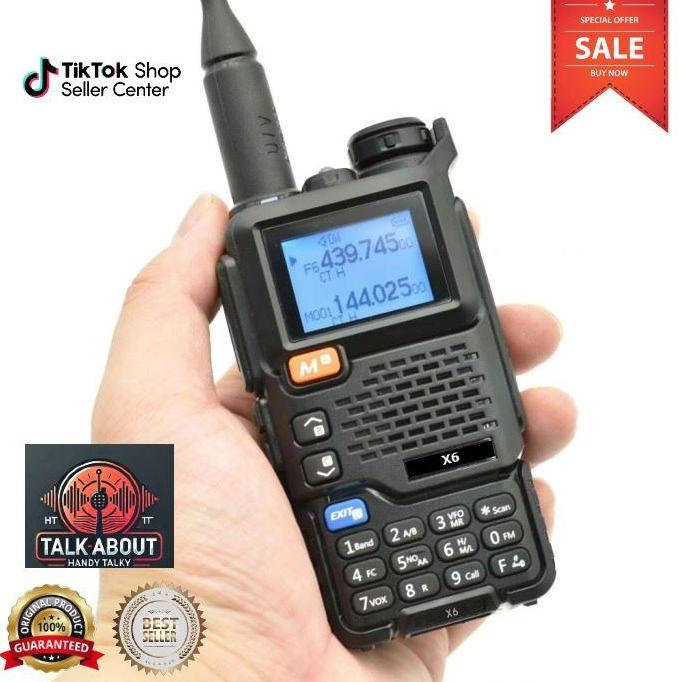 Terlaris (Paket 3 Unit) Ht X6 Radio Walkie Talkie Waterproof Jarak 20Km - Jangkauan Antena Kuat Led 