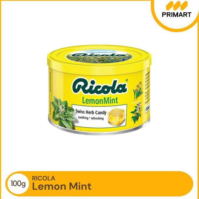 Ricola Lemon Mint 100g Permen Pelega Tenggorokan