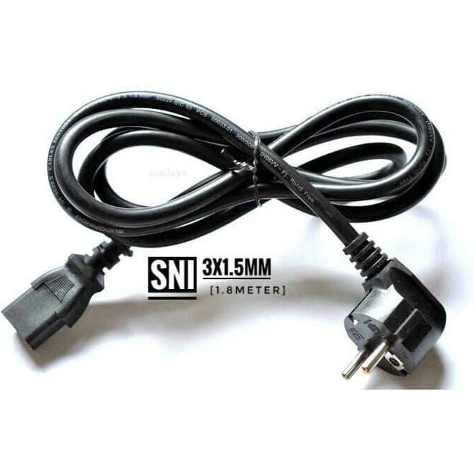 Deepflip- Kabel Power Cord Ac Cpu Monitor Kabel Ups 1.8M 3X 1.5Mm Sni Sucofindo