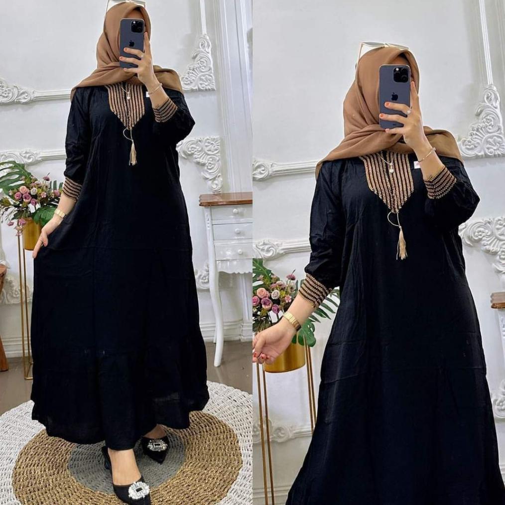GAMIS SULTAN TERBARU/DRESS PANJANG VARIASI RENDA LD 120 BUSUI RESLETING DEPAN/BAJU GAMIS WANITA BAHA