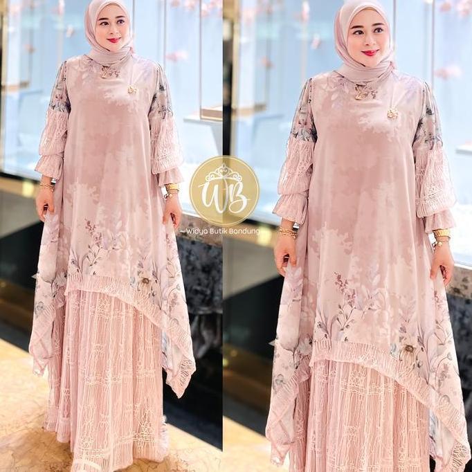 Promo  Widya Butik Bandung - Baju Dress Wanita Casual Aisyah Dress Terbaru - Aisyah Pink, All Size