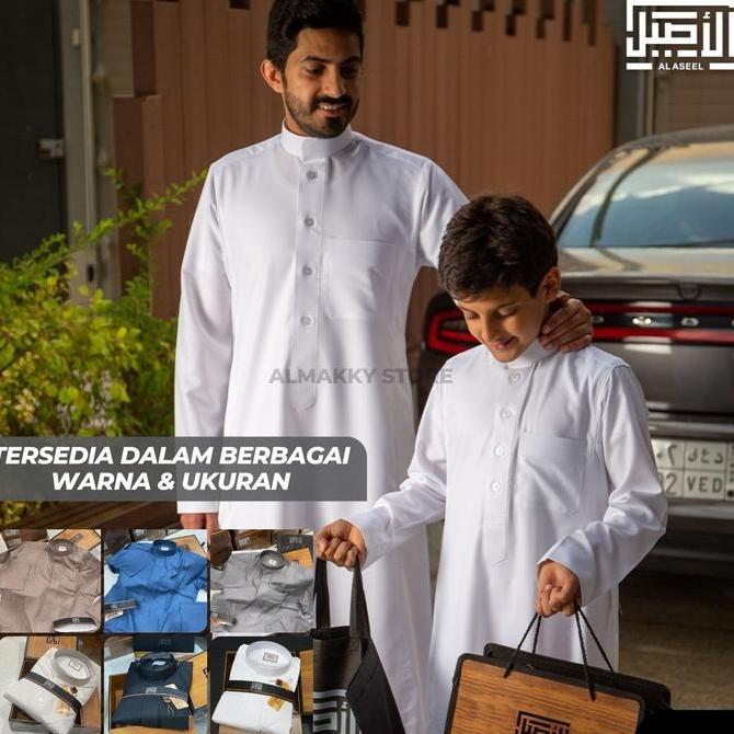 Awet Al Aseel Premium Katun Dewasa Kerah Kemeja Manset - Jubah Gamis Arab