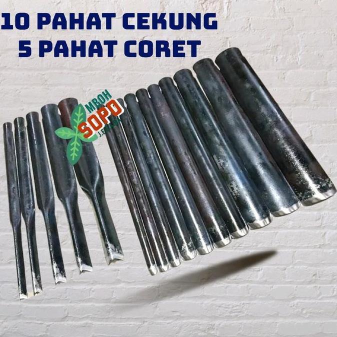 15 Pcs Pahat Ukir Jepara, Pahat Bonsai, Model Cekung dan Coret