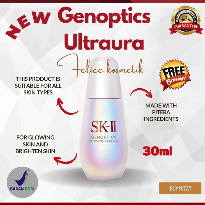 SK-II SK2 SKII SK II SERUM GENOPTICS AURA ESSENCE 30 ML SERUM GLOWING Kosmetik Mencerahkan Pencerah