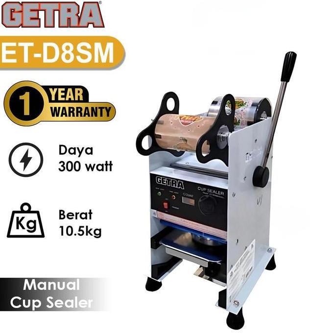 NEW Getra Cup Sealer Manual ET-D8SM Mesin Penyegel Gelas Plastik 300 Watt Dengan Counter Garansi Res