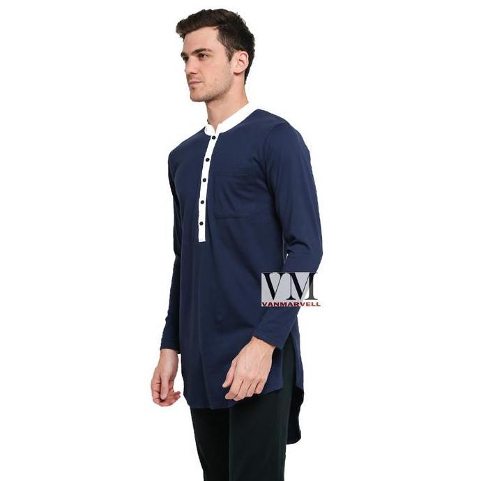 Saless Vm Gamis Biru Dongker Gamis Jumbo Gamis Pria Baju Koko Polos