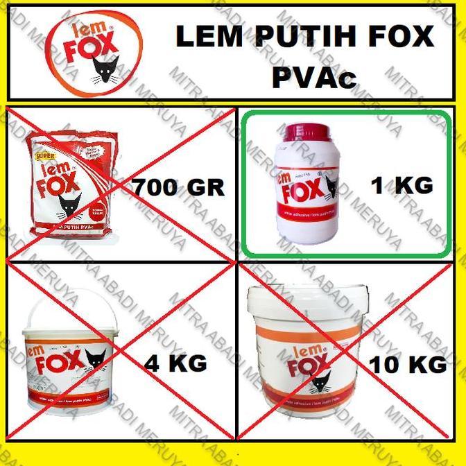 Promo Lem Putih Lem Kayu Lem PVAc Lem FOX 1kg Diskon