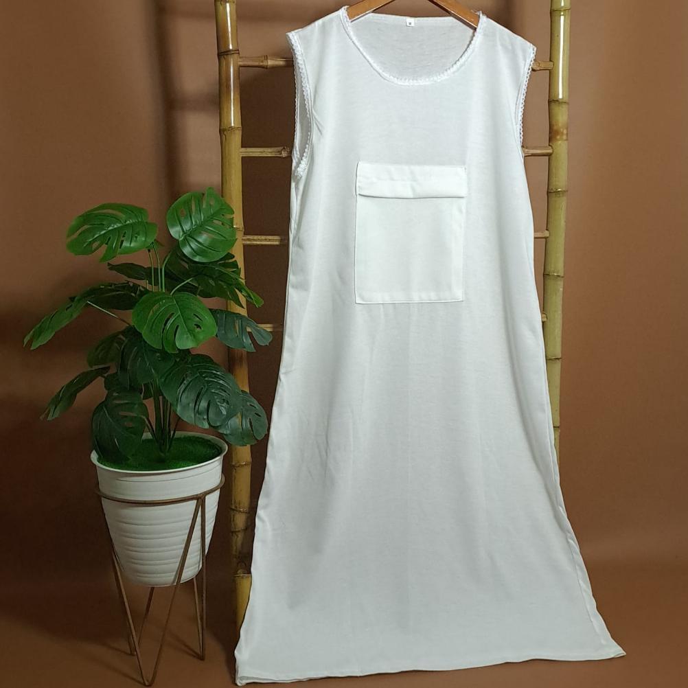 Singlet gamis wanita/singlet gamis saku depan/singlet gamis haji dan umroh/singlet daleman gamis