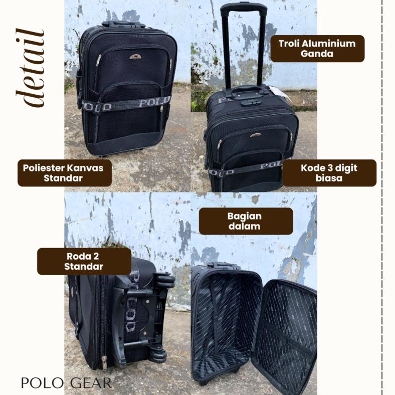 FREE ONGKIR BAGPARK KOPER KAIN 20 INCH / KOPER KAIN 24 INCH POLO TWIN POLO GEAR STANDAR / KOPER CABI