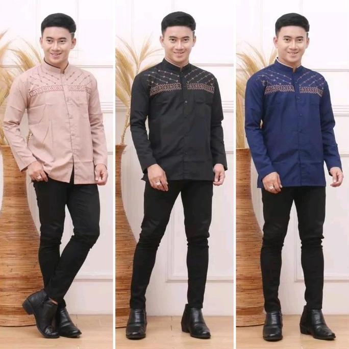 [NEW ARRIVAL] / Baju Koko Bordir Jasuke Pria Dewasa Lengan Panjang Big Size Jumbo Size M-5XL Motif K