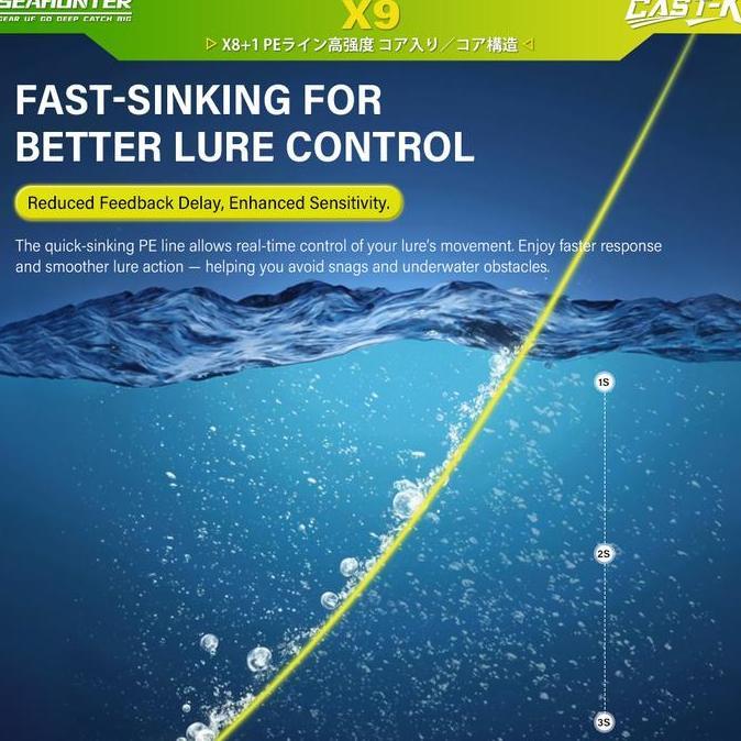 [OFFICIAL] KASTKING x SeaHunter Cast-K PE X8+1 Sinking Line  Senar 150M Fishing Line 8 PE + 1 FEP Br