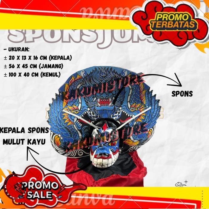 Trending Barongan Spons Jumbo Biru Motif Macan Barongan Caplokan Anak Mainan Tradisional Free Kemul