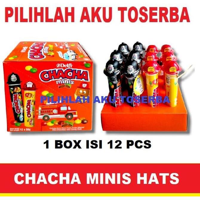CHACHA MINIS HATS Police & Fire Milk Chocolate - (HARGA 1 BOX isi 12 )