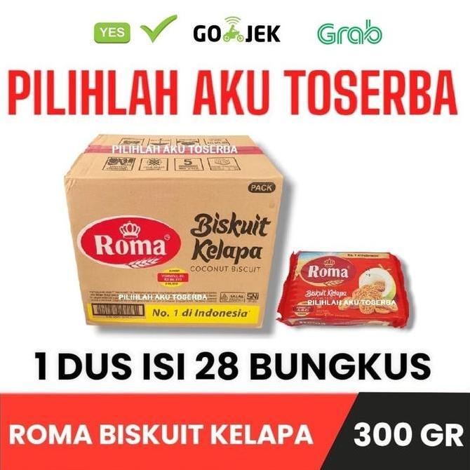 Biskuit Roma Kelapa 300 gram - 1 kardus isi 28 pax