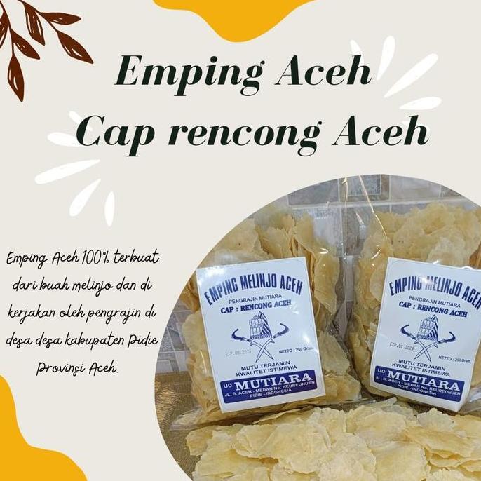 Emping melinjo aceh 500 g grade A Mutiara