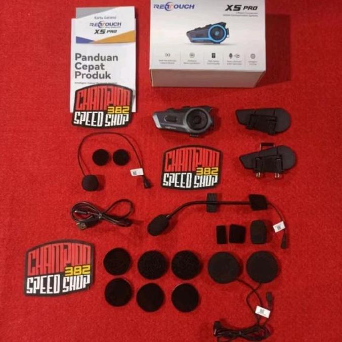 TERMURAH - Intercom Interkom Helm ReTouch X5 PRO Mesh Intercom Riding Bluetooth Headset Original