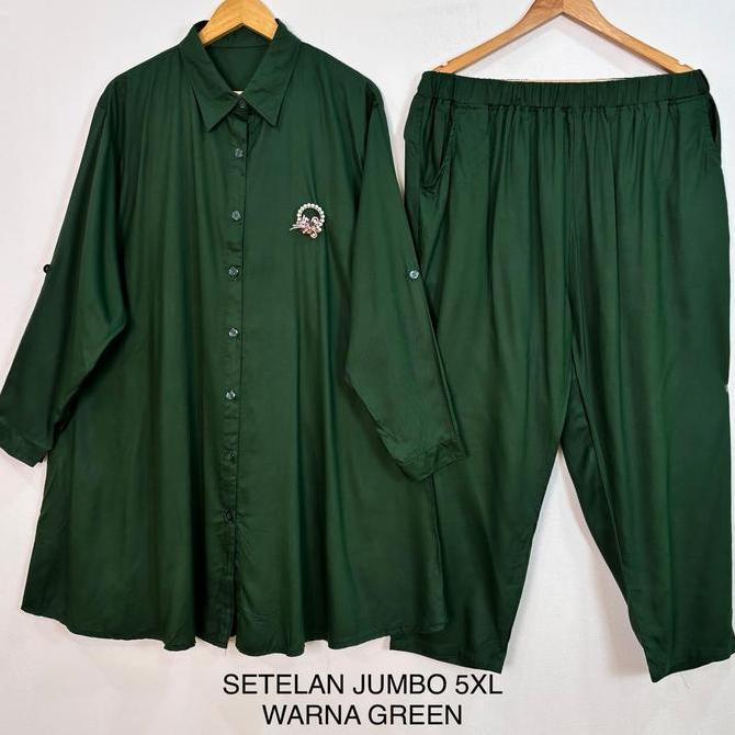 Setelan Tunik Jumbo Ld 140 Cm Model Polos Kekinian - Malika Set Jumbo
