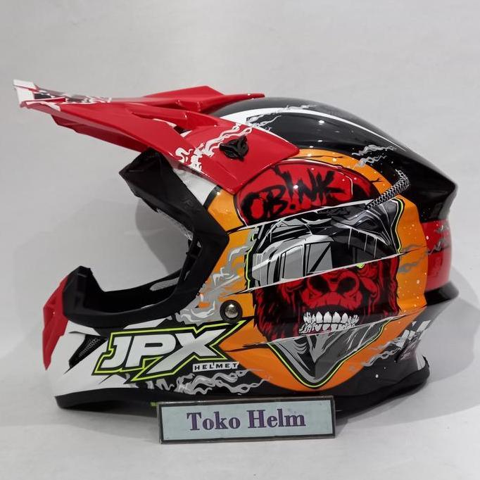 BEBAS ONGKIR - Helm trail JPX cross FOX1 motif X38 OBINK