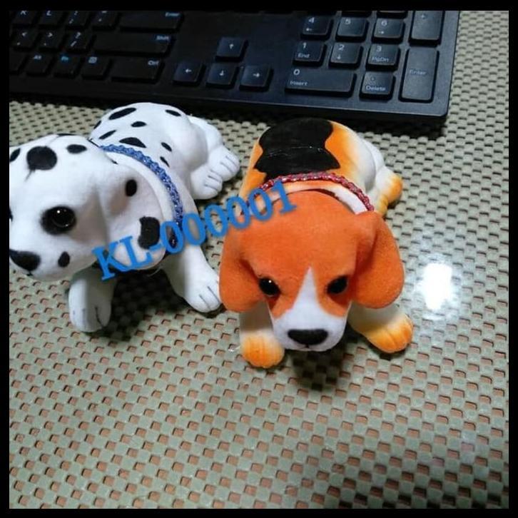 TERLARIS BONEKA KEPALA GOYANG DASBOARD ISI 2 ANJING DALMATION ORANGE 